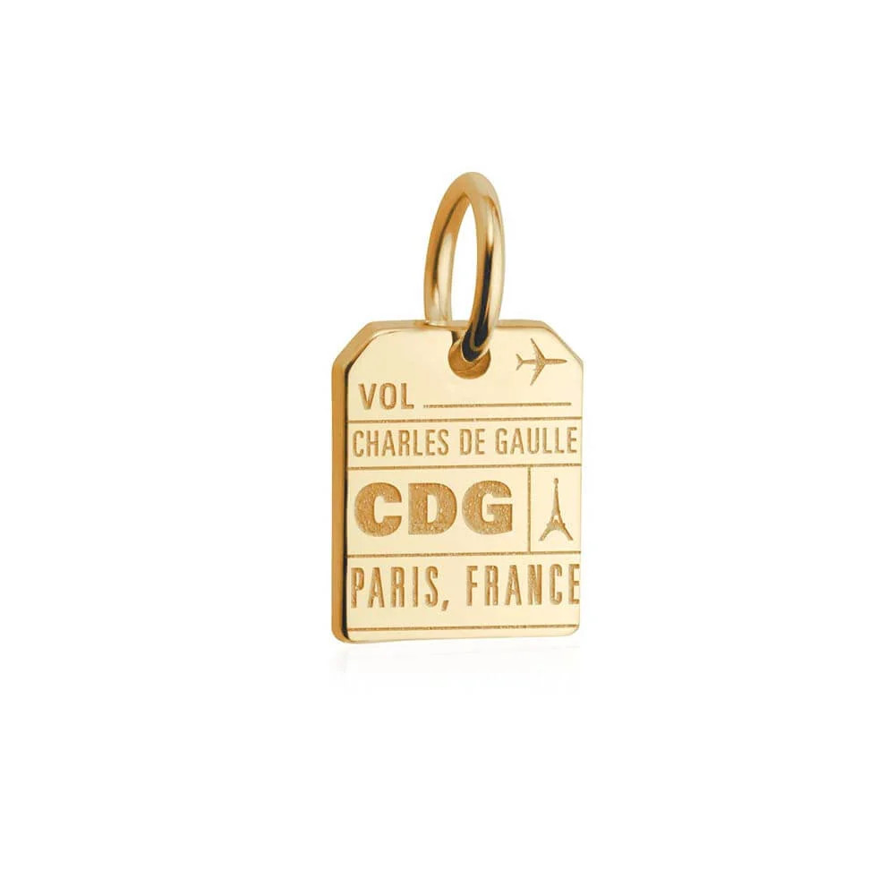Mini Solid Gold Paris Charm | Jet Set Candy (US)