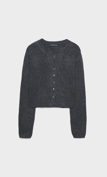Soft-touch knit cardigan with buttons - Women's fashion | Stradivarius United Kingdom | Stradivarius (UK)