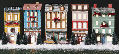 Anthropologie Light-Up Holiday Village SET OF 5 Emily Taylor George & Viv | eBay US