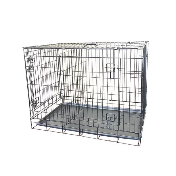 KennelMaster Double Door Folding Wire Dog Crate, Black, X-Small, 24"L | Walmart (US)