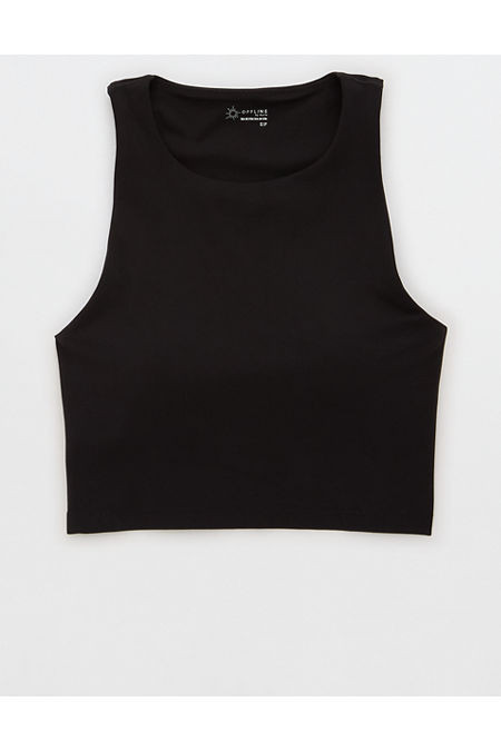 OFFLINE By Aerie Real Me XTRA High Neck Longline Sports Bra Women's Black XXS | Aerie