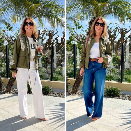 I love a jacket I can wear in multiple ways! This one from Anthropologie is just that! It's a casual jacket for an outing or dinner with friends! 

It fits tts. Jeans run big, size down, and the T-shirt and sandals run tts. I'm wearing a small T-shirt. 

#LTKSeasonal #LTKover40 #LTKSpringSale
