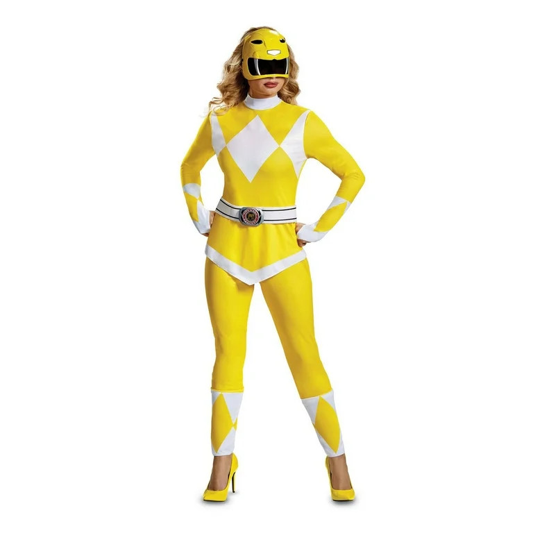 Power Rangers - Mighty Morphin Yellow Ranger Adult Halloween Costume - Walmart.com | Walmart (US)