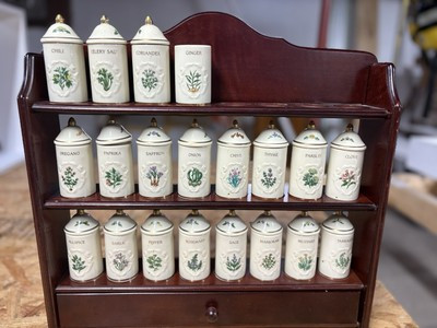 1992 Vintage COMPLETE  Lenox Spice Garden Spice Jars Porcelain Set 20 With Rack | eBay | eBay US