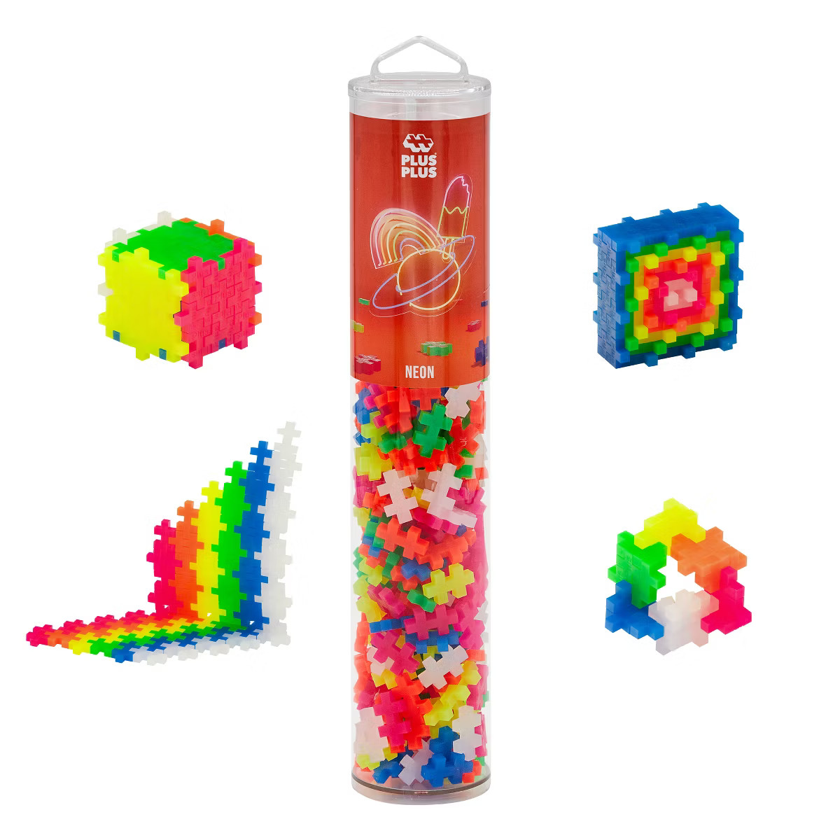 Plus-Plus® Building Blocks 240-Piece Tube, Neon | Target