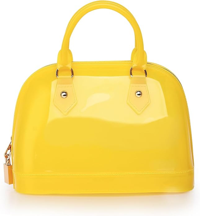 Jelly Crossbody Purse Shoulder Bag, Candy Color Tote Satchel Top-Handle Handbags for Women | Amazon (US)
