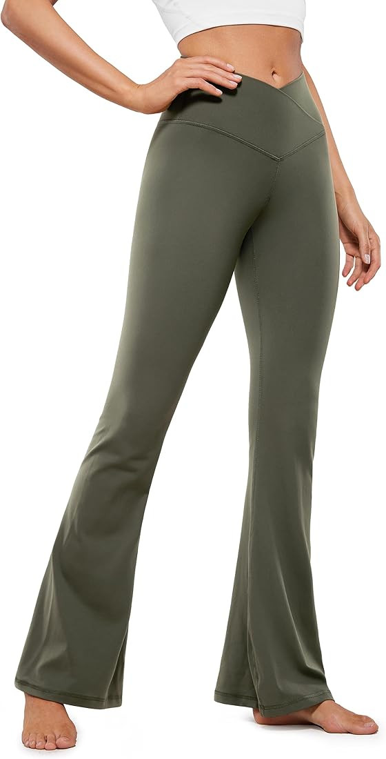Butterluxe Crossover Flare Leggings for Women 31" - High Waist V Cross Bootcut Bell Bottoms Tummy... | Amazon (US)