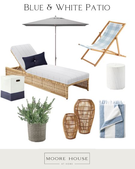 Summer patio
Patio furniture 
Blue & white decor 

#LTKSeasonal #LTKhome