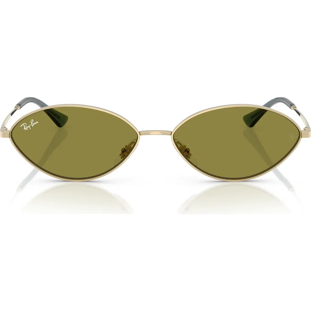 Ray-Ban 59mm Oval Sunglasses in Pale Gold /Green at Nordstrom | Nordstrom