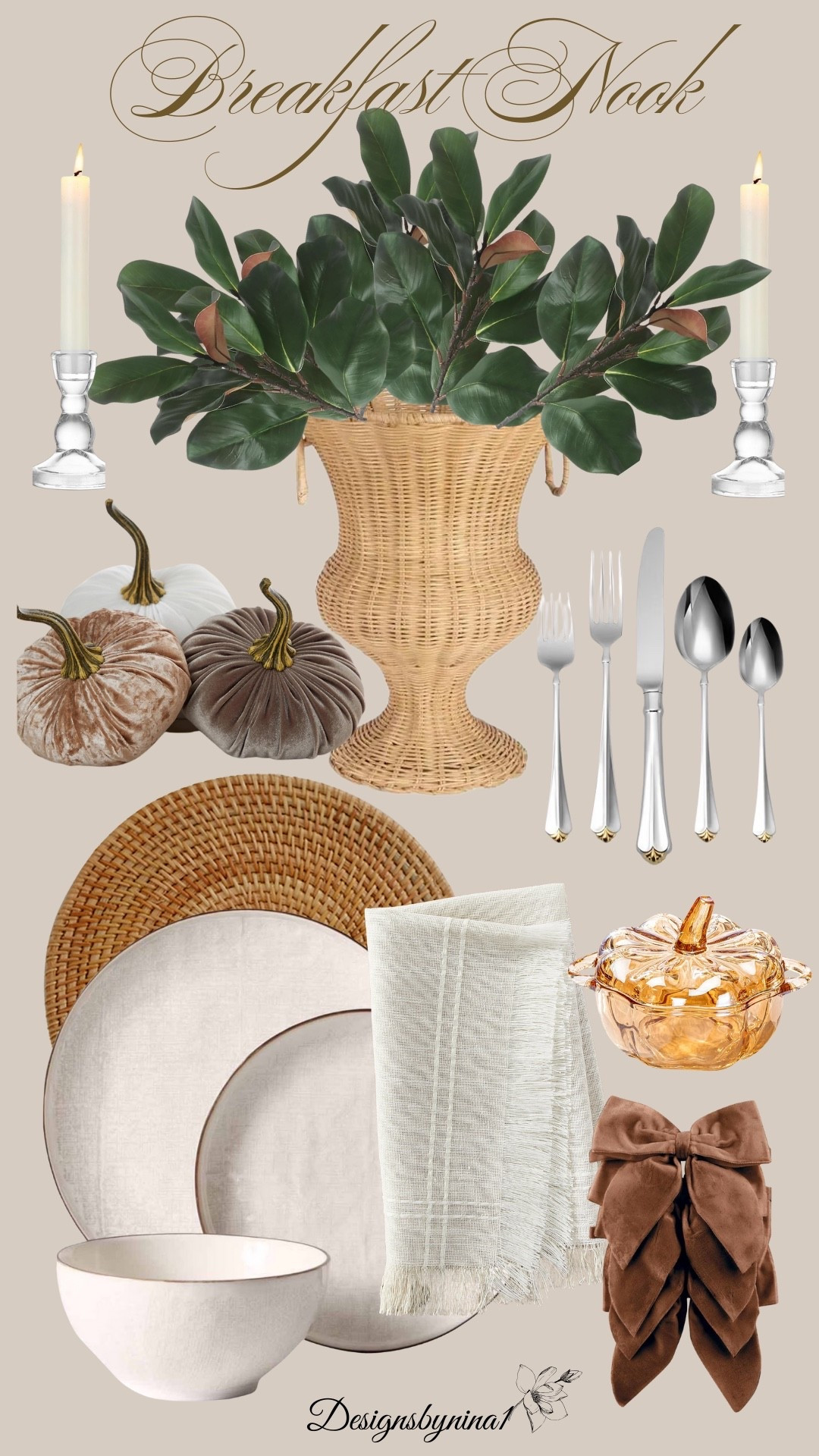 🍽️Breakfast Nook Tabletop & Decor Finds! 

Home Decor | Everyday Dinnerware | Fall Stems | Velvet Pumpkins | Silverware | Rattan Placemats & Vase | Linen Napkins | #walmart

#LTKFamily #LTKFindsUnder100 #LTKHome