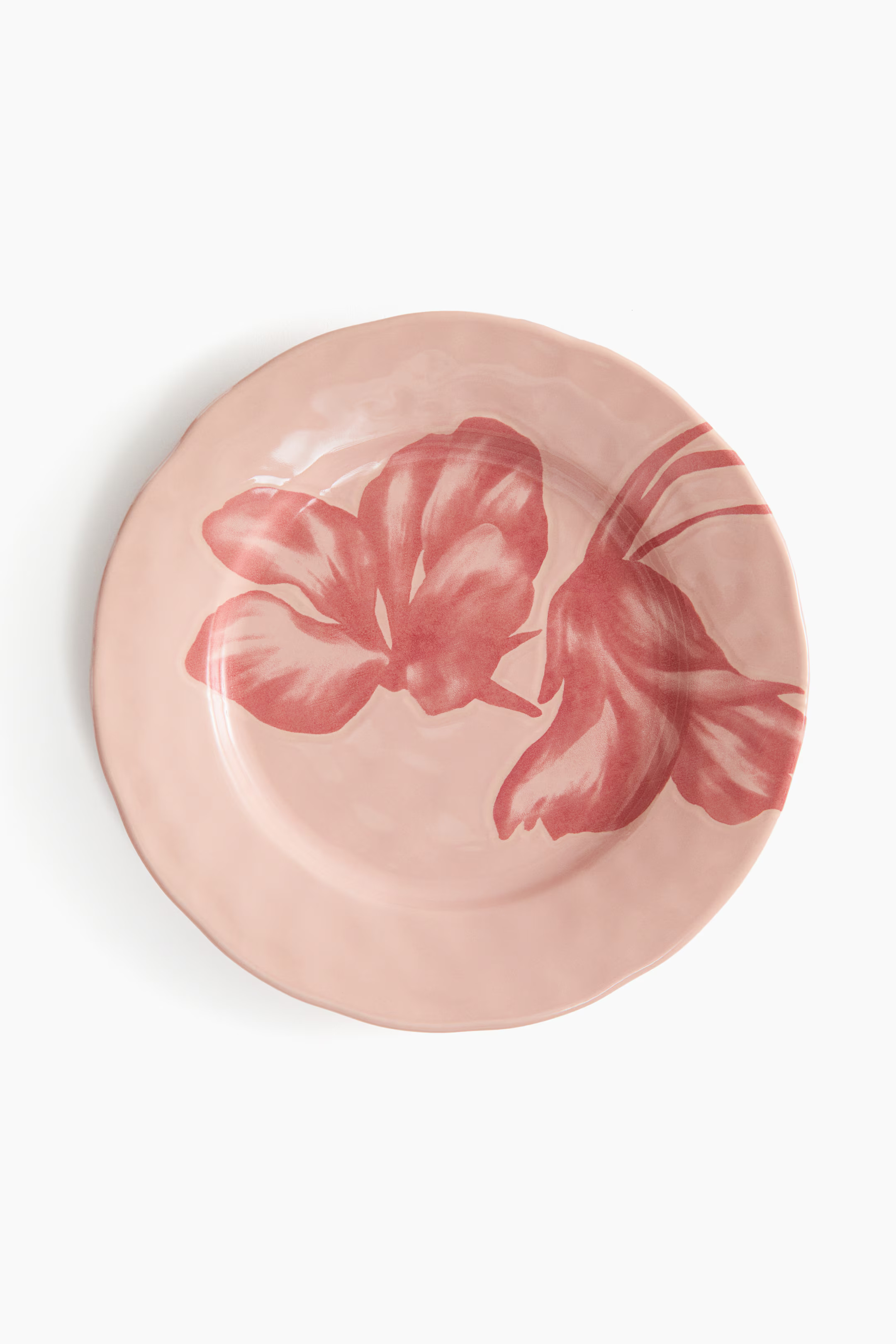 Patterned Stoneware Dinner Plate - Dusty pink/floral - Home All | H&M US | H&M (US + CA)