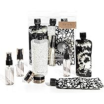 Kitsch Ultimate Travel Bottles Set, Travel Containers, Carry on, TSA approved - 11pcs (Black & Ivory | Amazon (US)