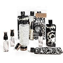 Kitsch Ultimate Travel Bottles Set, Travel Containers, Carry on, TSA approved - 11pcs (Black & Ivory | Amazon (US)