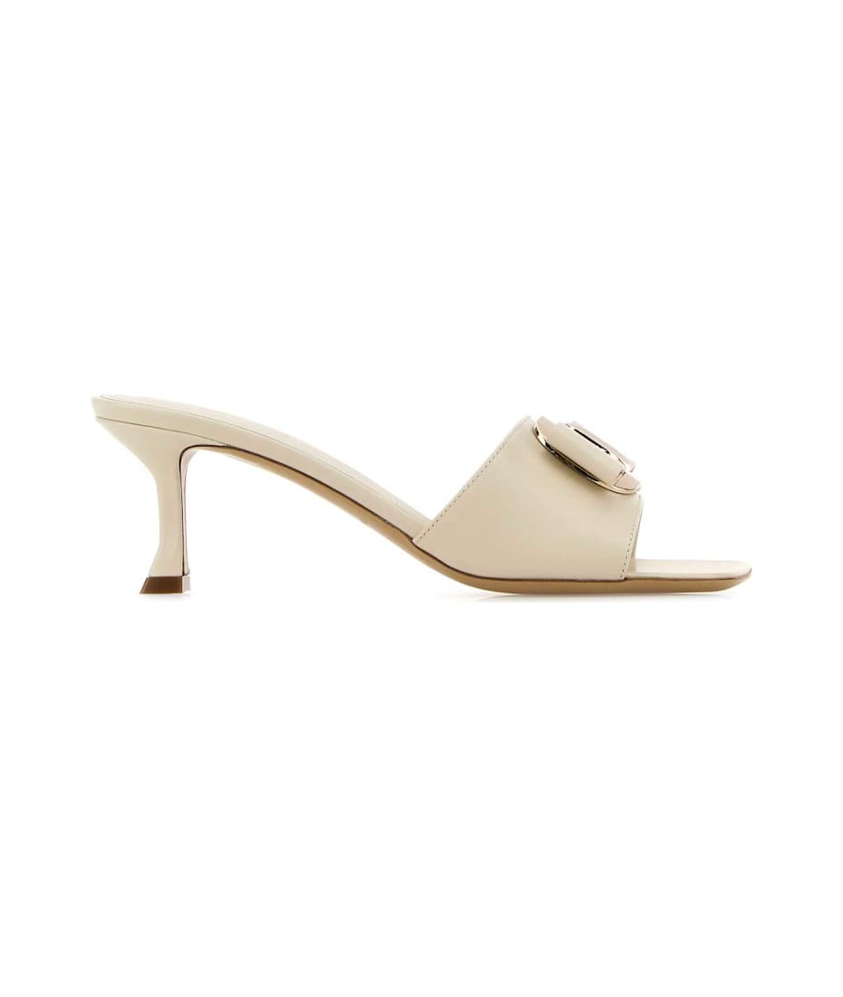 Ivory Leather Zelie Mules | Italist