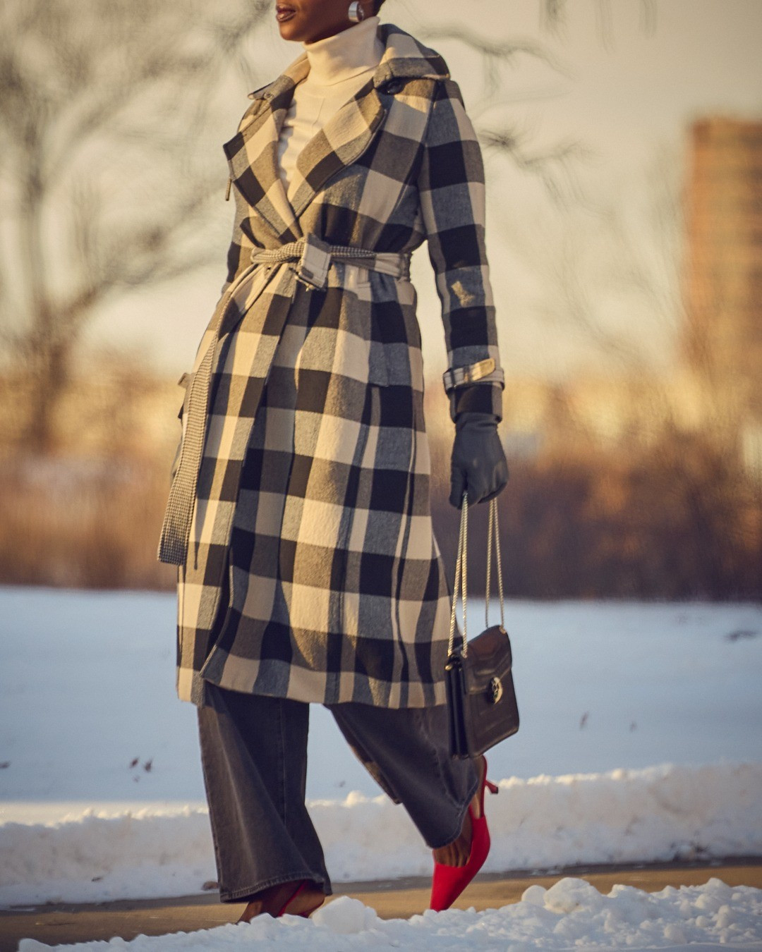 Easy way to zhuzh up coat season: a checkered coat ❄️ Wide-leg jeans, red shoes, turtleneck sweater, women Winter style, elevated casual, workwear outfit, neutral coats, tall girl style

#LTKOver40 #LTKStyleTip #LTKShoeCrush