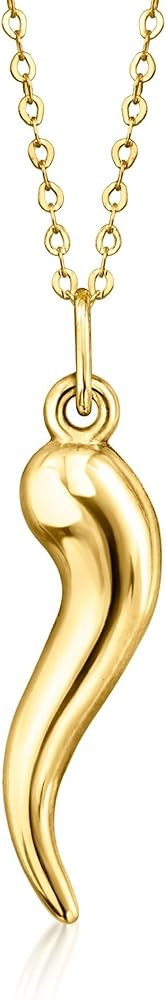 Ross-Simons 10kt Yellow Gold Italian Horn Pendant Necklace | Amazon (US)