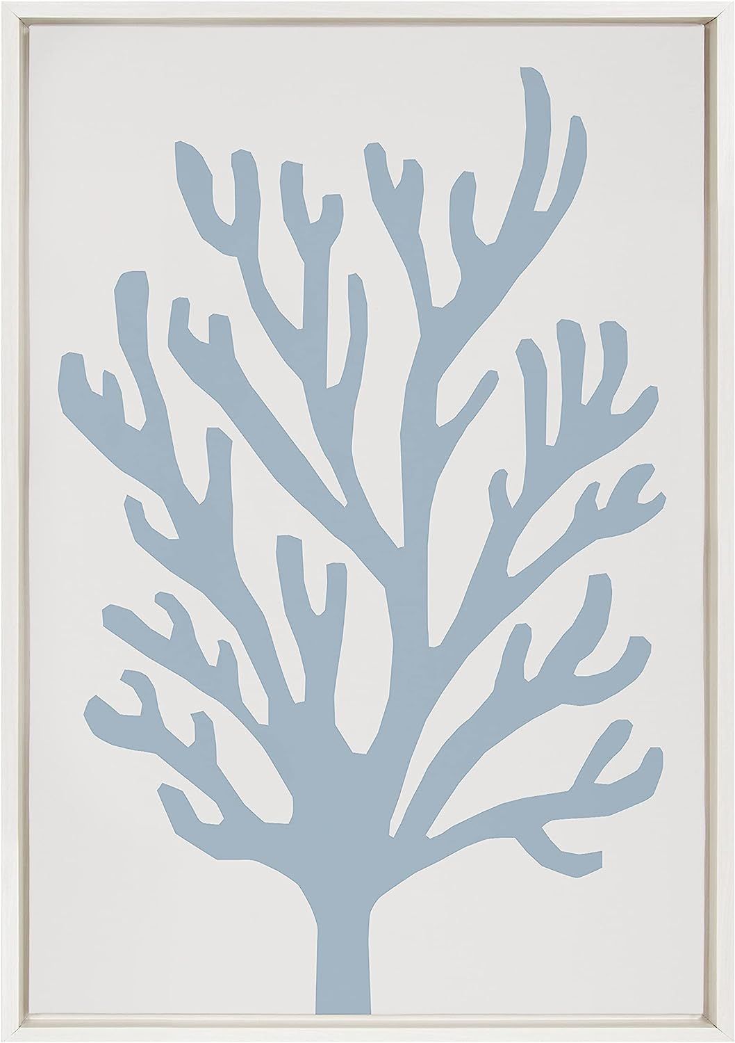 Kate and Laurel Sylvie Abstract Coral Ocean Blue Framed Canvas Wall Art by The Creative Bunch Stu... | Amazon (US)