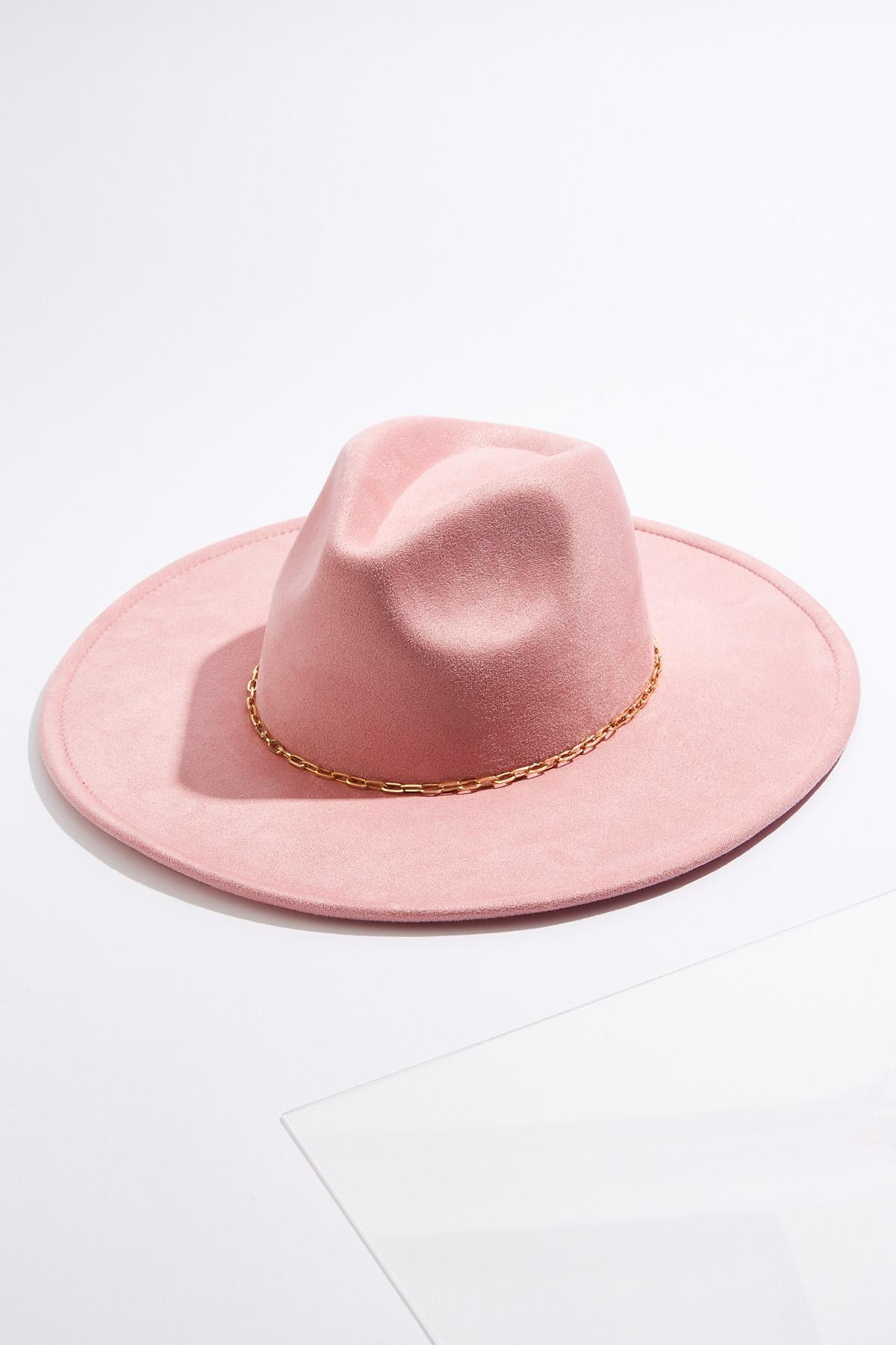 Metal Chain Faux Suede Panama Hat | Cato Fashions