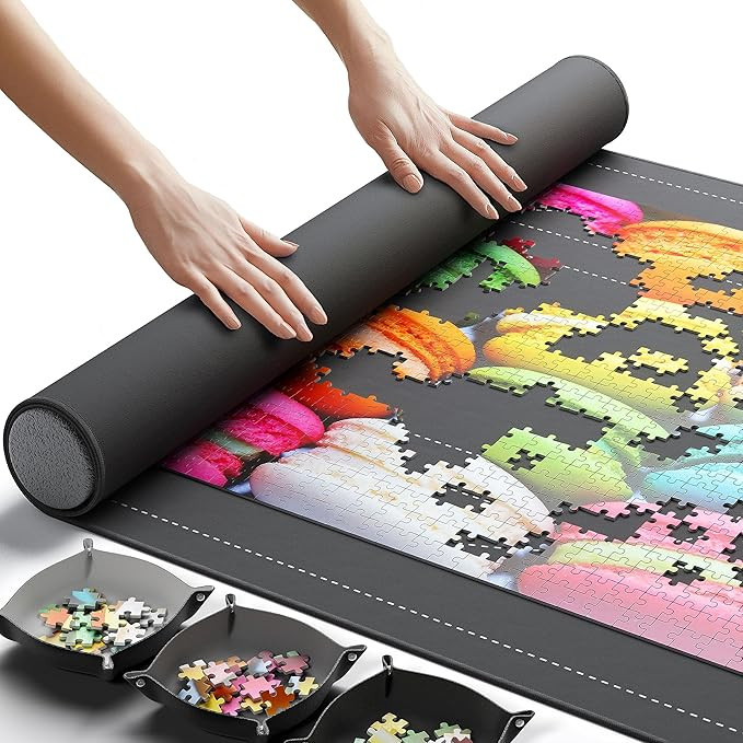 The Original Newverest Jigsaw Puzzle Mat Roll Up, Saver Pad 46” x 26” Portable Keeper Up to 1... | Amazon (US)