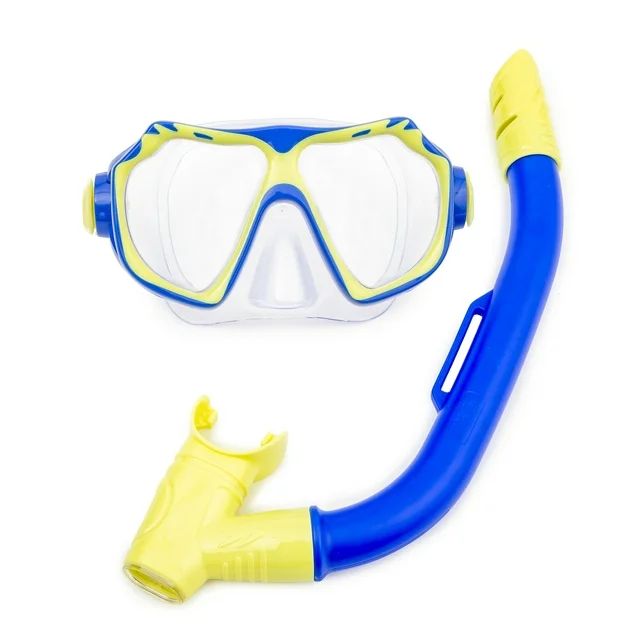 Dolfino Youth Mask and Snorkel Set for Children, Blue/Yellow, Unisex | Walmart (US)