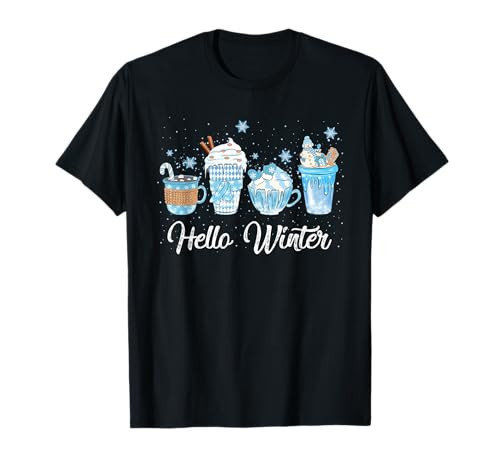 Hello Winter Sweet Cozy Coffee Lovers Snowman Christmas T-Shirt | Amazon (US)