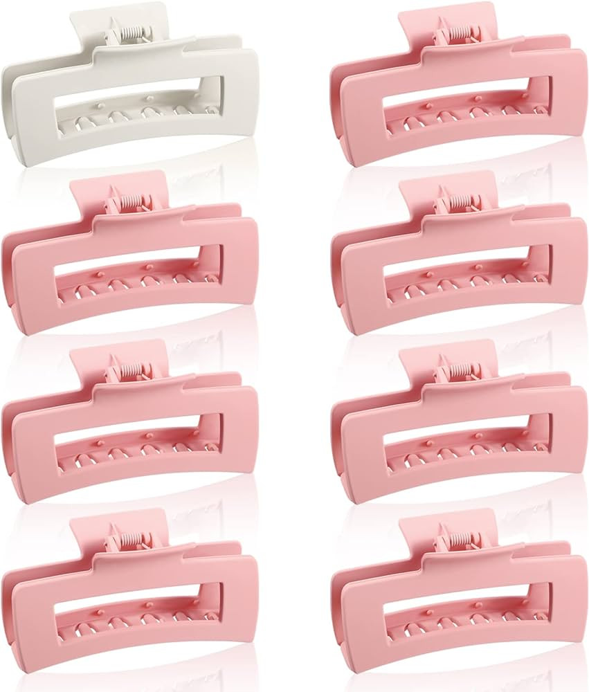 Xunyee 8 Pcs Bridal Bridesmaid Square Hair Clips 4.1 Inch Large Matte Bride Rectangular Hair Claw... | Amazon (US)