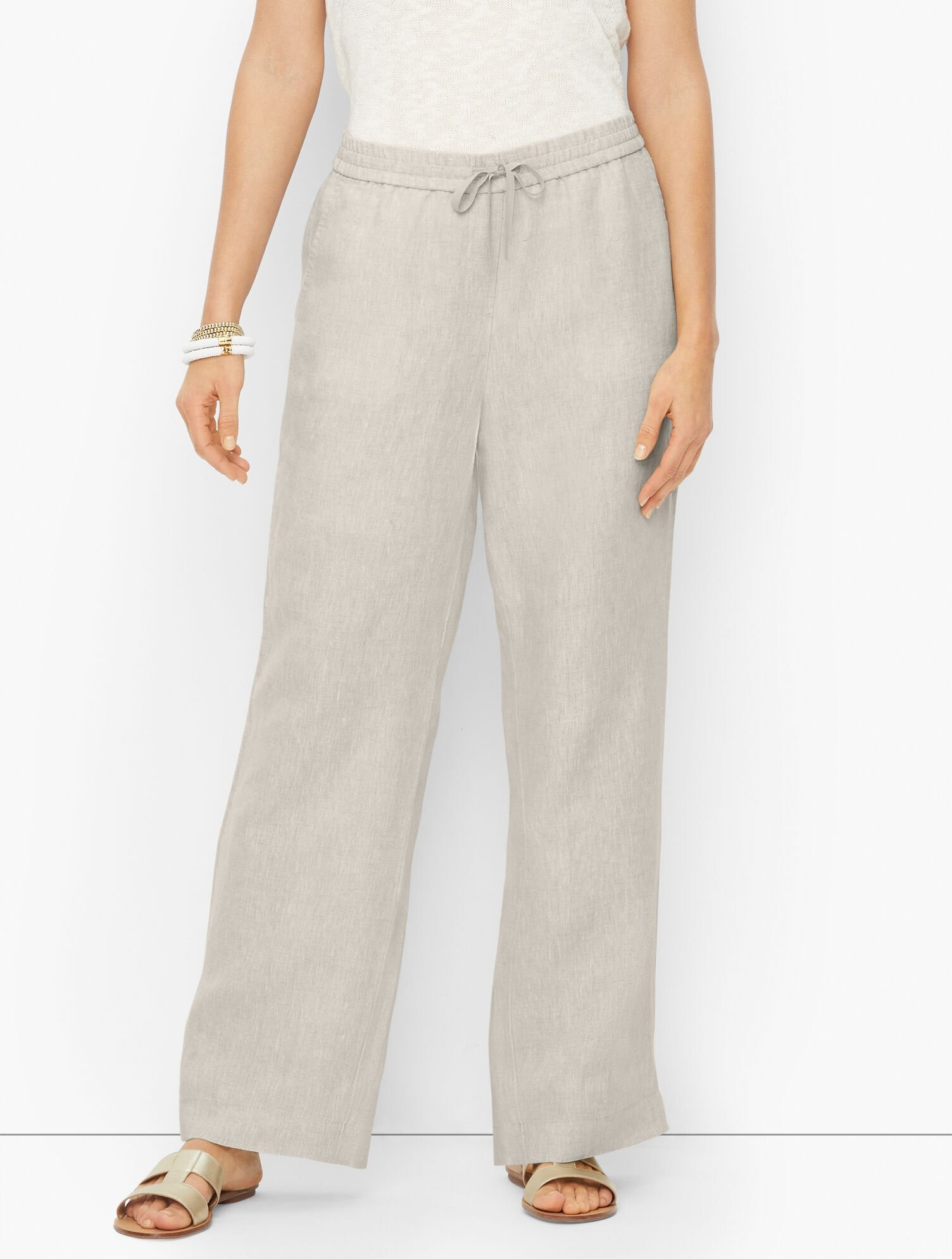 Washed Linen Wide Leg Pants | Talbots