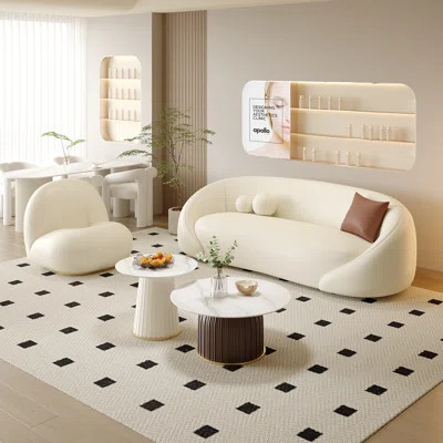 Modern Simple Cream-style Off-white Sofa | Wayfair North America