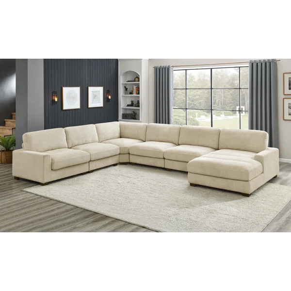 Aristedes 6 - Piece Corduroy Sectional | Wayfair North America