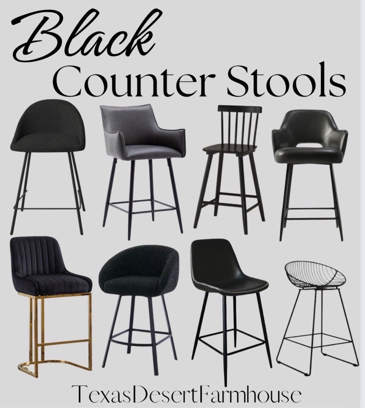 Black Counter Stools

CosmoLiving by Cosmopolitan Ellis 24" Metal Counter Height Bar Stool, Black

Zesthouse 26.8" Barstools Set of 2, Boucle Fabric Counter Height Bar Stools with Black Metal Legs, Mid Century Modern Counter Stools for Pub Kitchen Island, Black

Zesthouse 25.6" Counter Height Swivel Bar Stools Set of 2, Sherpa Barrel Bar Stools with Backs, Modern Boucle Counter Stools for Pub Kitchen Island, Black

Holmes Boucle Bar & Counter Stool (Set of 2)

Balbona Upholstered Counter Stool with Arms (Set of 2)

Aldana 26'' Counter Stool (Set of 2)

LUE BONA Windsor Wooden Bar Stools Set of 4 for Kitchen Island, Farmhouse 24 Inch Counter Height Stools Chairs with Spindle Back, Black

ROCITY Black Velvet Bar Stools Set of 2 Modern Counter Stools with Gold Legs 26 Inch Counter Height Bar Stools Upholstered Kitchen Island Chairs with Back

Cozyman 24.5" Counter Height Bar Stools Set of 4, Black Faux Leather Upholstered Barstools with Back Footrest and Metal Legs, Armless Bar Chairs for Kitchen Island/Dining Room/Bar/Basement

ZSARTS 26" Grey Bar Stools Set of 2, Modern Faux Leather Counter Height Barstools Upholstered Kitchen Chairs with Legs and Footrest for Home Bar Dining Room Pub (Grey)

#counterstools #blackcounterstools #blackstools #blackbarstool #barstool #kitchenstool #modernstools #metalstool #woodstool

#LTKhome #LTKsalealert #LTKfamily


#LTKdayinmylife #LTKHome #LTKSaleAlert