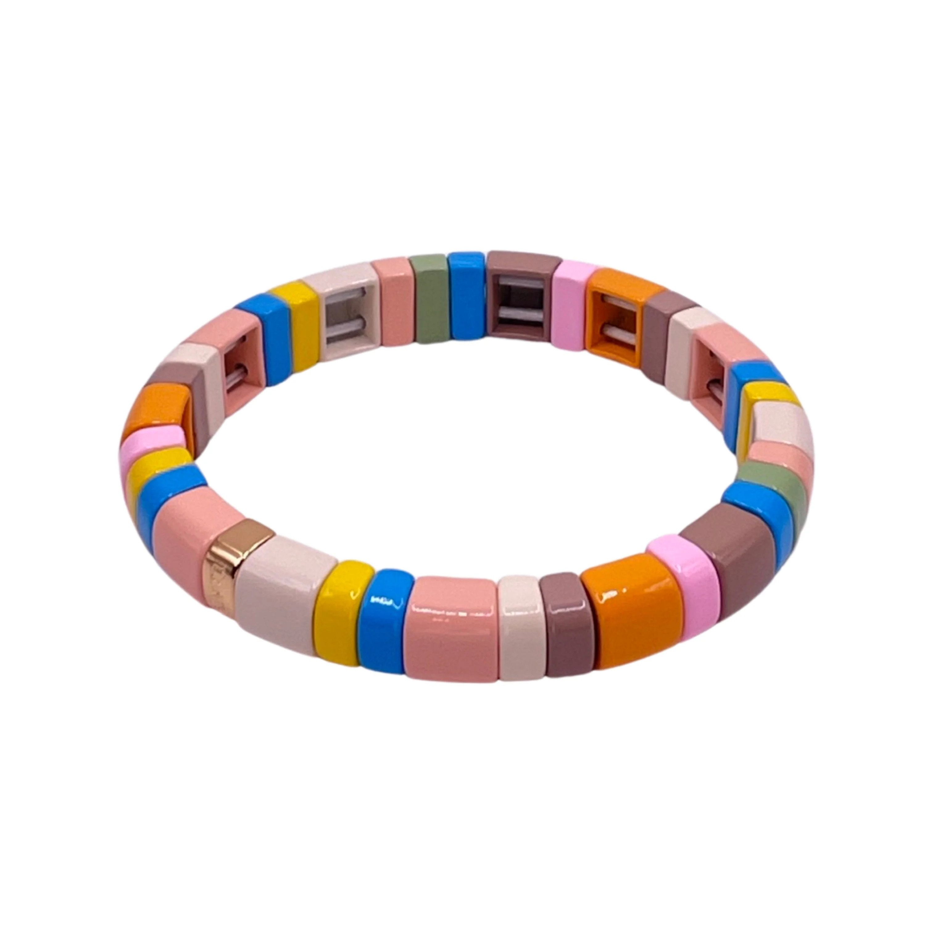 Ivory and Gold Square Single Bracelet | La Lumiere NY