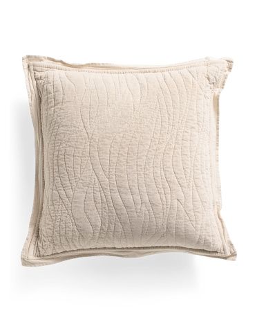 22x22 Acid Washed Quilted Velvet Pillow | TJ Maxx