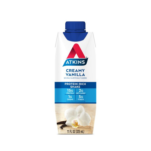 Atkins Gluten Free Protein-Rich Shake, Creamy Vanilla, Keto Friendly, 12 Count (Ready to Drink) | Walmart (US)