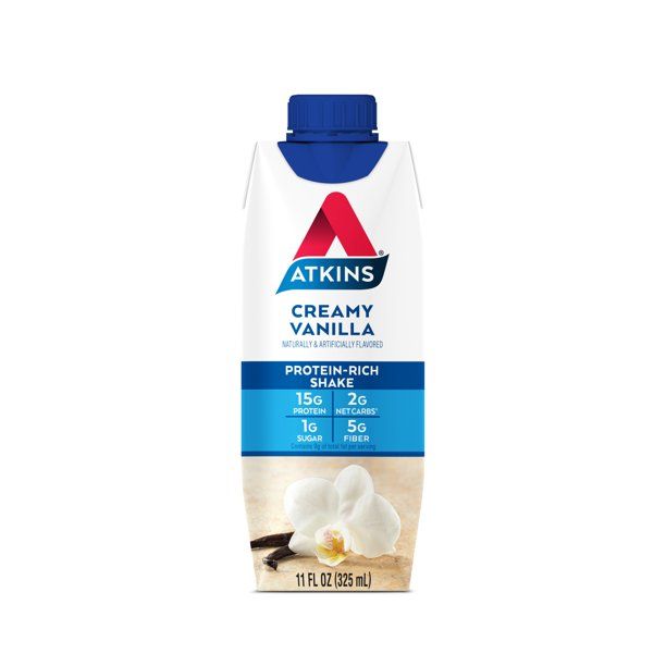 Atkins Gluten Free Protein-Rich Shake, Creamy Vanilla, Keto Friendly, 12 Count (Ready to Drink) | Walmart (US)