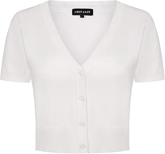 MINTLIMIT Women's Cropped Shrug Bolero 3/4 Sleeve Button Down Cardigan Sweater | Amazon (US)