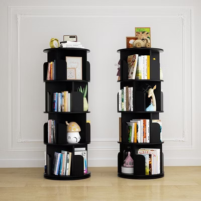 Besiost Black Rotating Bookshelf, 360 Display Corner Bookshelf for Small Space | Target