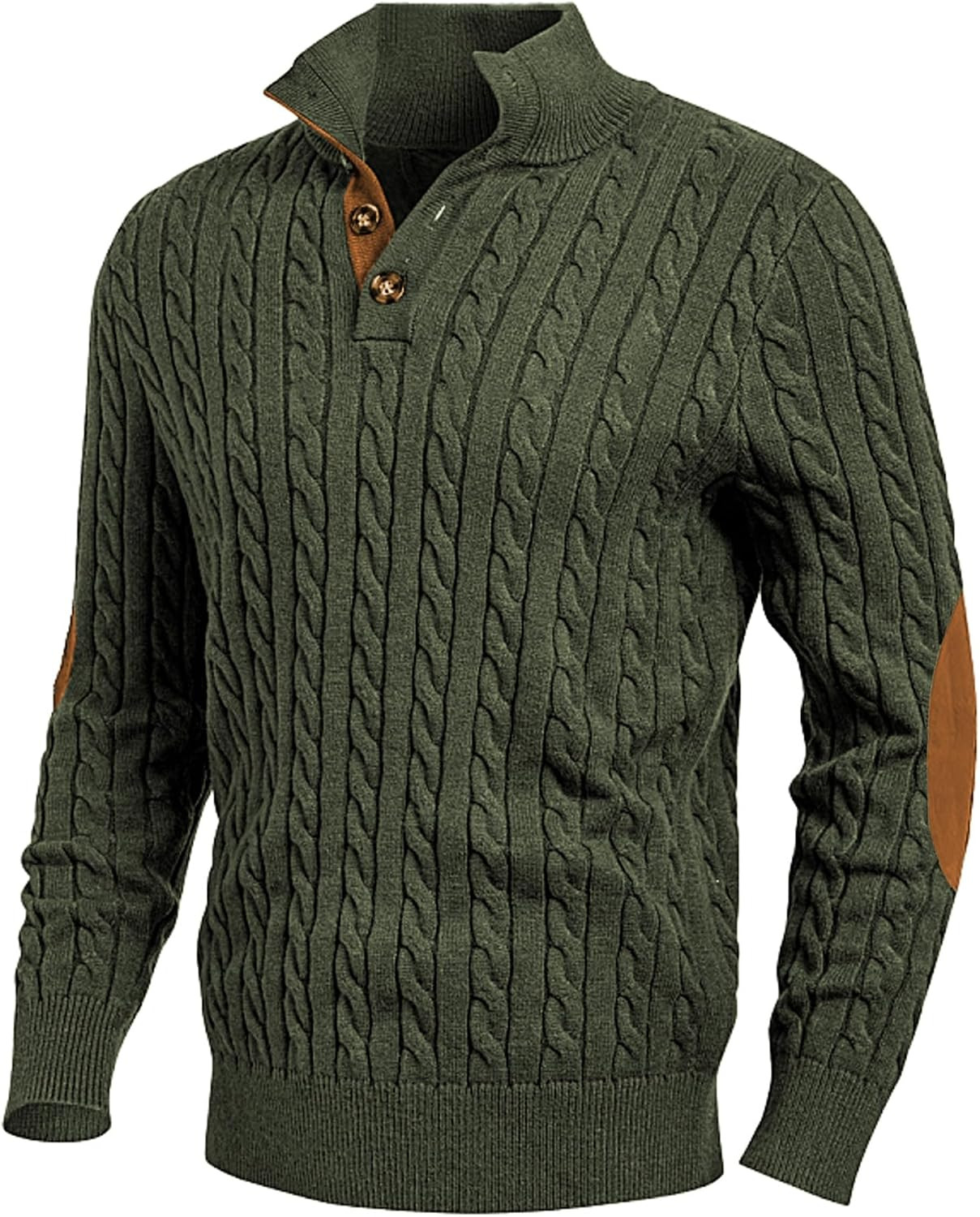 JMIERR Men's Casual Long Sleeve Cable Knit Pullover Sweater | Amazon (US)