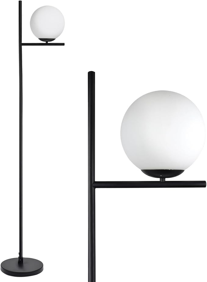 DLLT Modern LED Sphere Floor Lamp-9W Frosted Glass Globe Standing Lamps for bedroom, Energy Savin... | Amazon (US)