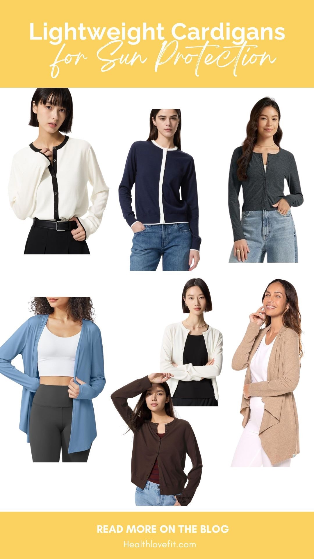 The cutest UPF 25 and 50+ lightweight sun protection cardigans!! They protect your skin from 96-98% of uva and uvb rays. I picked ones that don’t look overly sporty and you’ll actually want to wear them. They’re perfect for work or for a casual outfit! They make great closet basics and staples. 

Tags: UPF cardigan, spf clothing, Sun protection cardigans, cardigans for work, cardigans for casual, work cardigan, spf cardigan, cardigans for women

#LTKWorkwear #LTKSeasonal #LTKTravel