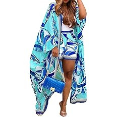 QegarTop Kimono Shorts Set for Women Two Piece Summer Vacation Outfits Flowy Beach Cover up Duste... | Amazon (US)