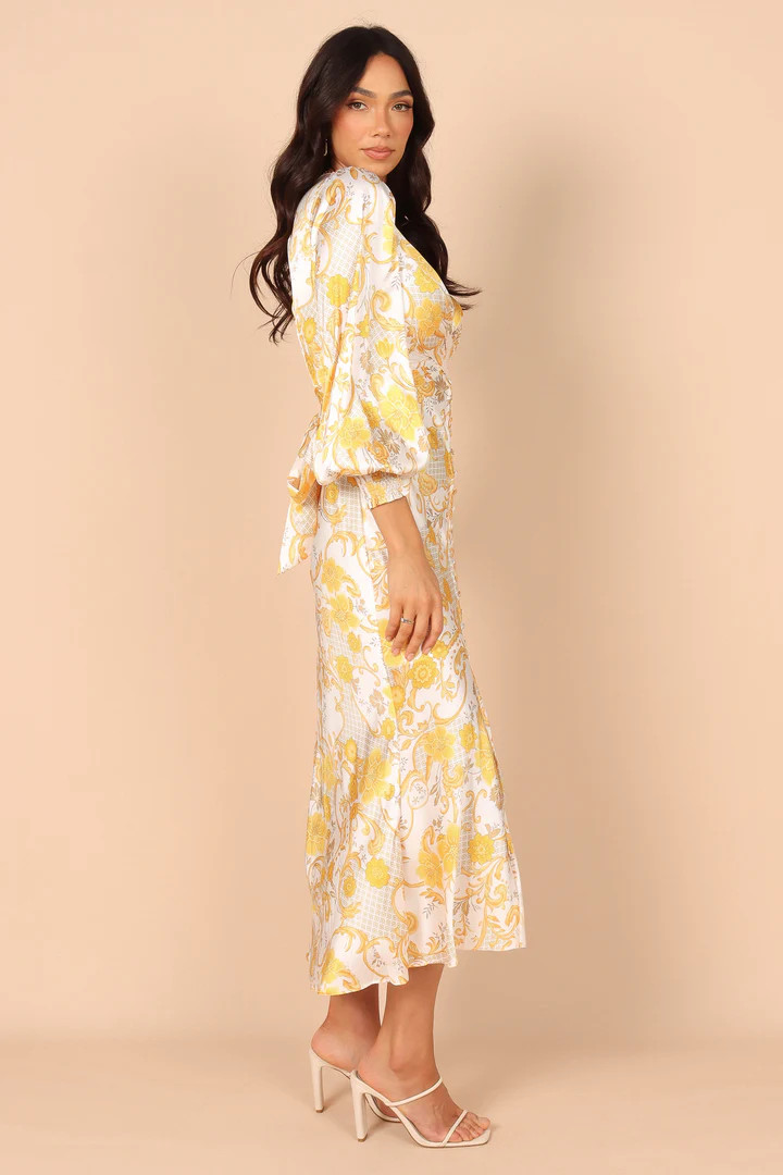 Madam Long Sleeve Midi Dress - Yellow Floral | Petal & Pup (US)
