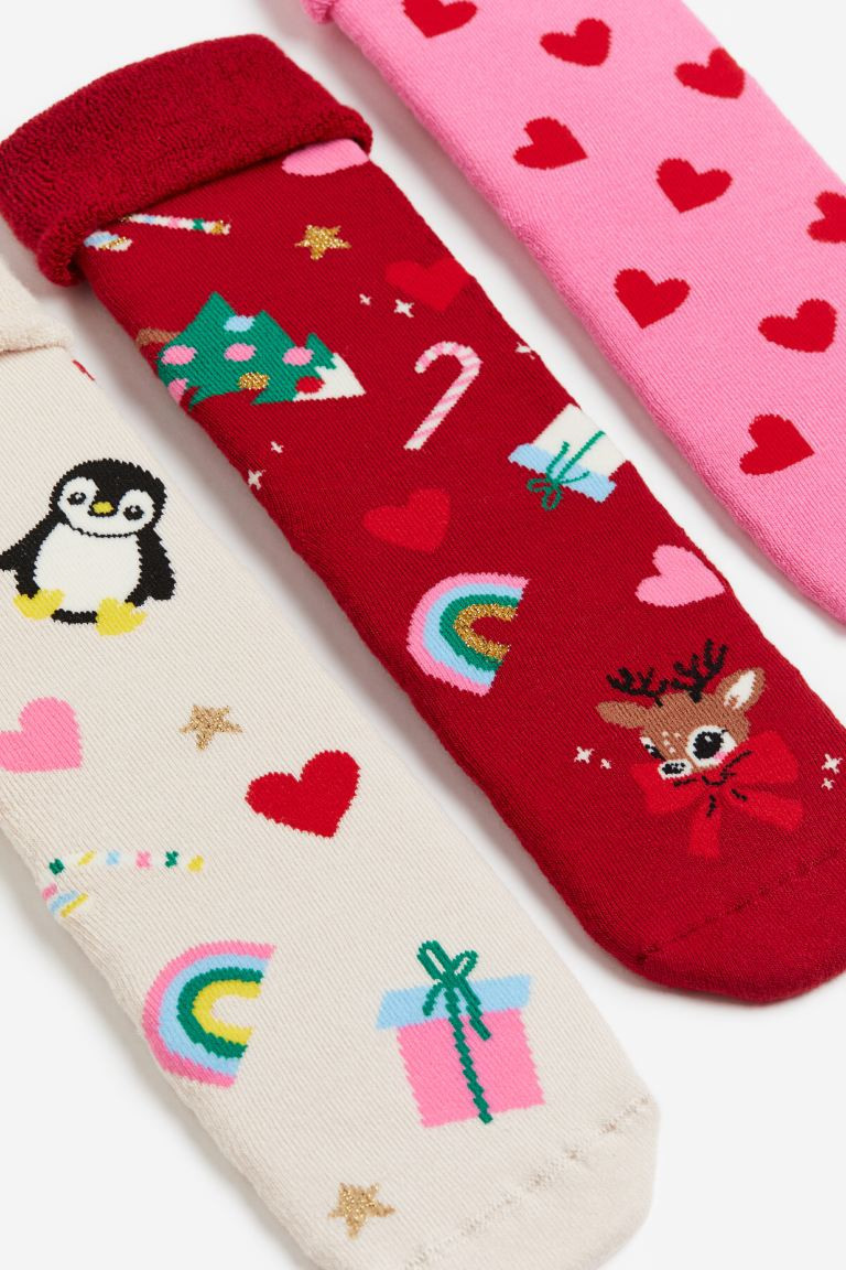 Calze in spugna, 3 paia - Rosso/fantasia - BAMBINO | H&M IT | H&M (FR, IT, ES, PT, BE)