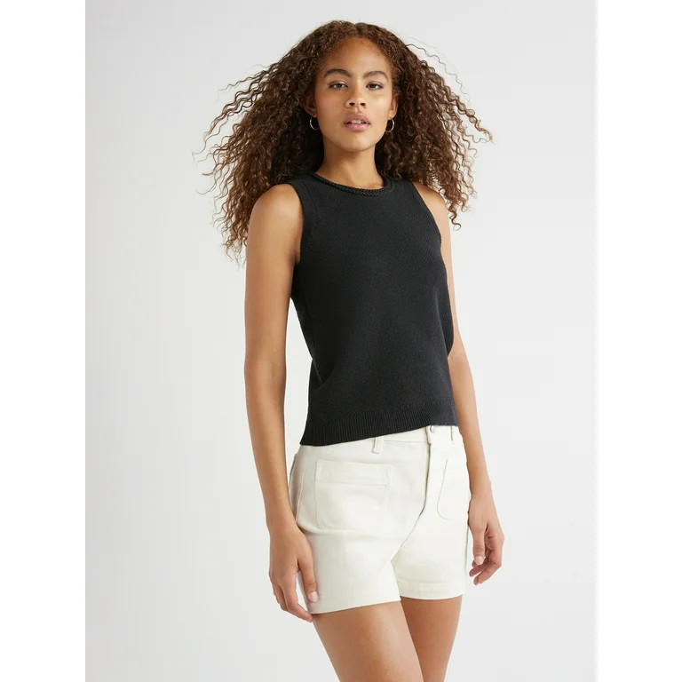 Free Assembly Women’s Crochet Sweater Tank Top, Midweight, Sizes XS-XXL | Walmart (US)