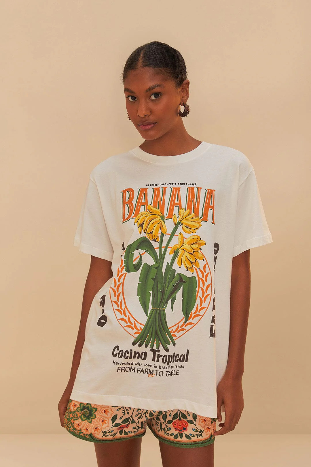 Off-White Banana Cocina Relaxed T-Shirt, OFF-WHITE / M | FarmRio (US)