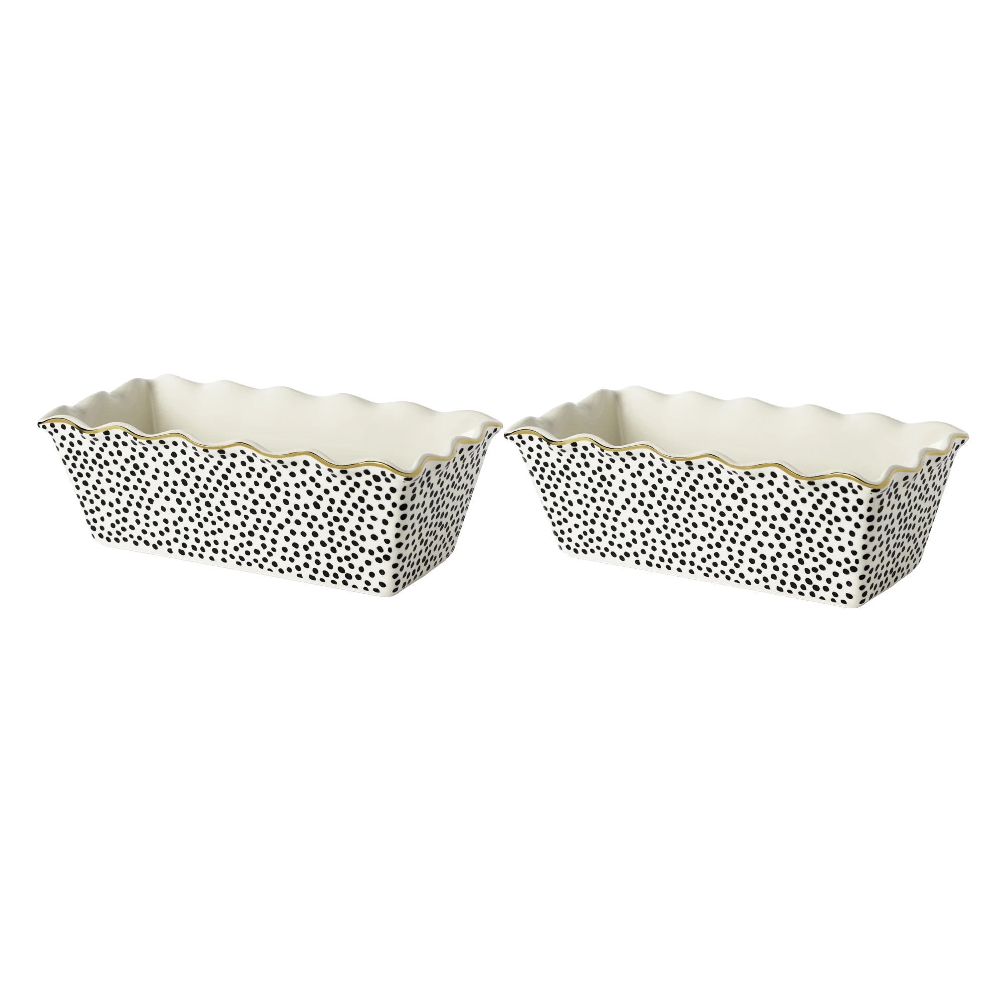 Thyme & Table 9" Ceramic Loaf Dish 2-Piece Set, Dot | Walmart (US)