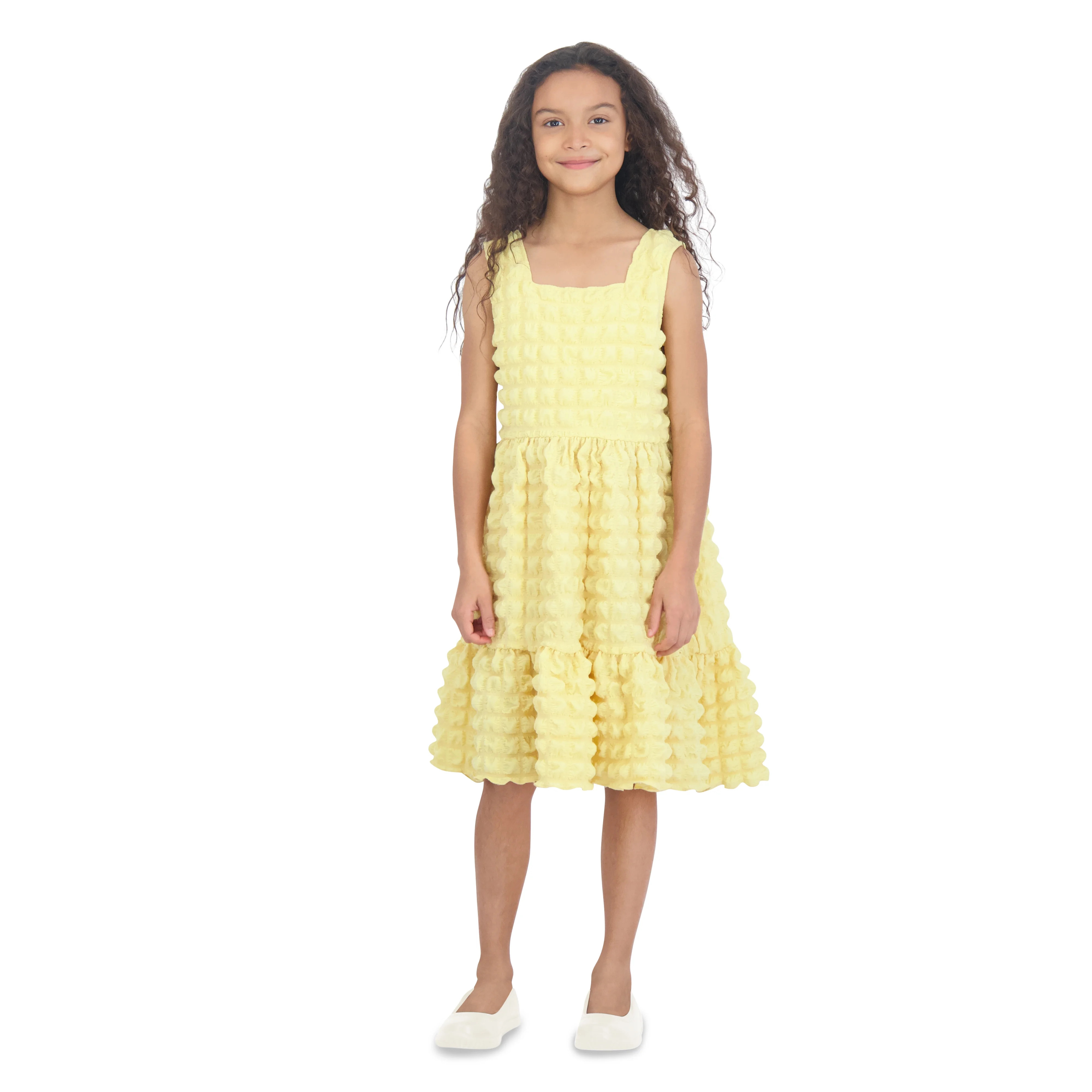 Wonder Nation Girls Bubble Texture Dress, Sizes 4-18 & Plus | Walmart (US)