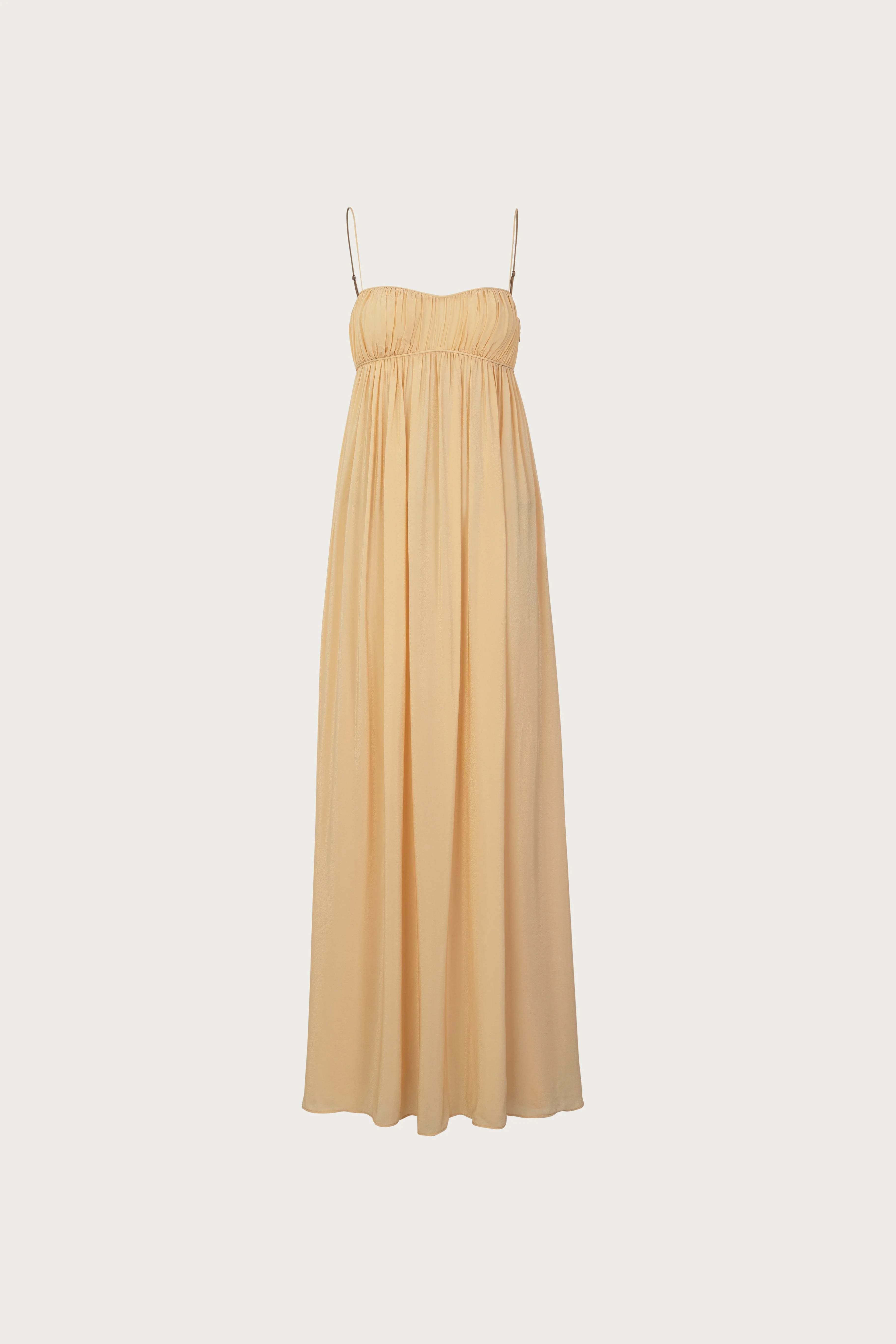 Ruched Chiffon Dress (Gold) | SAME