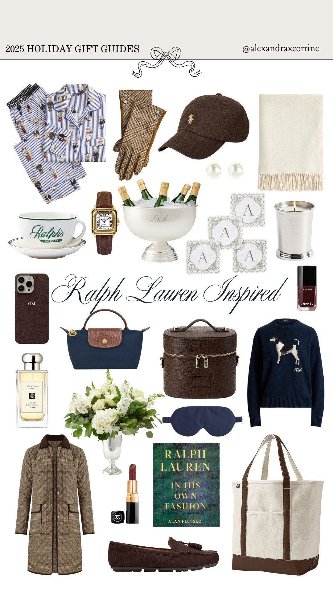 The 2025 holiday gift guides curated by Alexandra Corrine: Ralph Lauren inspired 🤎 

Gift guide, holiday, Christmas gift ideas, gift ideas, wishlist, present, gift inspiration, holiday shopping, Ralph Lauren, Nancy Meyers aesthetic, Ralph’s coffee, classic chic girl 

#LTKHoliday #LTKGiftGuide