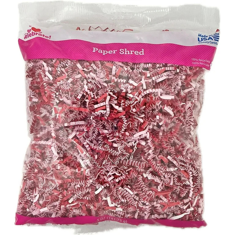 Paper Shred, Red, White, and Pink, 5 oz, Valentine's Day by Way To Celebrate | Walmart (US)