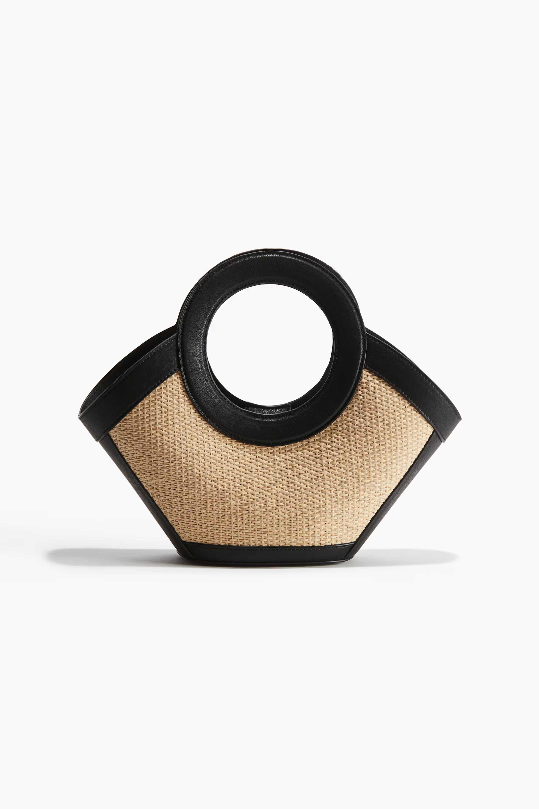 Coated-detail straw handbag | H&M (UK, MY, IN, SG, PH, TW, HK)